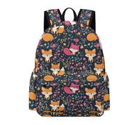 TPISLI Boys Kawaii Foxs Motif Back pack Girls Animal Print Daypack Primary School Years 3-6 Stylish Durable for Daily Travel New Term Gift, Large Capacity Books Gear