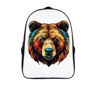 TPISLI Boys Kids Backpack Primary School Backpack Preschool Brown Bear Rucksack Animal Print School Bag Travel Bookbag for Children Kids
