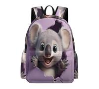 TPISLI Boys Koala Illustration School Backpack Girls Rucksack Animal 7-12 Years Old Book Bag for Junior School, Trendy 14 Inch Laptop Bag for Outdoor Trips and Classes
