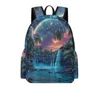 TPISLI Boys Landscape Motif Daypack Girls Beautiful Daypack Secondary School Years 7-10 16.5 Inch Backpack, Lightweight Stylish for Daily Travel Back to School Gift