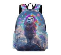 TPISLI Boys Lion Illustration Backpack Children's School Bookbag Travel Bag Animal Design Rucksack Large Capacity Travel Rucksack Student School Bookbag for Kids Boys Girls