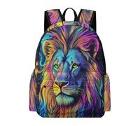 TPISLI Boys Lion School Backpack Girls Rucksack Animal 7-12 Years Old Book Bag for Junior School, Trendy 14 Inch Laptop Bag for Outdoor Trips and Classes