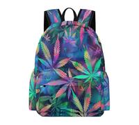 TPISLI Boys Marijuana Leaf School Backpack Girls Rucksack Plant Print Ages 10-16 Book Bag for Senior Classes, Trendy 11.6 Inch Laptop Daypack for Daily Lessons and Weekend Travel