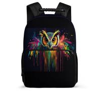 TPISLI Boys Owl Motif Rucksack 7-11 Year Olds Bird Pattern School Bag for Boys Girls Primary Classes, Soft Felt Details Padded Back Outdoor Day Trips