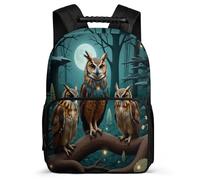 TPISLI Boys Owl Print School Backpack 8-12 Years Bird Design School Bag for Kids and Teens Primary Classes, 1680D Fabric Soft Felt Details Outdoor Day Trips