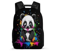 TPISLI Boys Panda Colorful Design School Bag Primary Age 6-11 Animal Print Rucksack for Boys Girls Primary Classes, Soft Felt Details Lightweight Back to School Gift