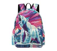 TPISLI Boys Polar Bear School Backpack Girls Rucksack Animal Bear 7-12 Years Old Book Bag for Junior School, Trendy 14 Inch Laptop Bag for Outdoor Trips and Classes