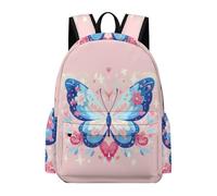TPISLI Boys Rucksack Butterfly Girls School Backpack Butterfly Pink 11-16 Years Bag for Secondary Students, Fashion 15.6 Inch Laptop Bag for Books and Outdoor Use