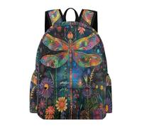 TPISLI Boys Rucksack Flowers Dragonfly Girls School Backpack Insect Theme Year 4-7 Bag for Primary Classes, Fashion Travel Bag for Books, Lessons and Travel and Outdoor Study Days