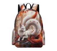 TPISLI Boys Rucksack Fox Pattern Girls School Backpack Animal 9-13 Years Bag for Daily Classes, Stylish 13.3 Inch Laptop Rucksack for Day Trips and Birthday Gift