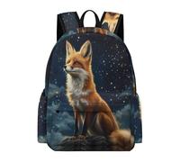 TPISLI Boys Rucksack Fox Pattern Girls School Backpack Animal Fox Age 7-13 Bag for Daily Classes, Fashion 15.6 Inch Laptop Backpack for Travel and Daily Use and Outdoor Study Days