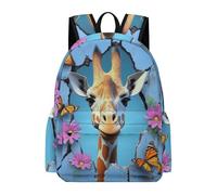 TPISLI Boys Rucksack Giraffe 3D Print Girls School Backpack Animal Age 7-13 Bag for Daily Classes, Fashion 15.6 Inch Laptop Backpack for Travel and Daily Use and Outdoor Study Days