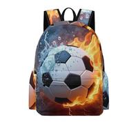 TPISLI Boys Rucksack Water Fire Football Girls School Backpack Soccer Year 4-7 Bag for Primary Classes, Fashion Travel Bag for Books, Lessons and Travel and Outdoor Study Days