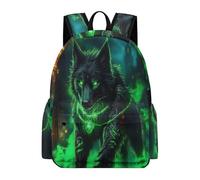 TPISLI Boys Rucksack Wolves Illustration Girls School Backpack Wolf Age 9-13 Bag for Daily Classes, Stylish 11.6 Inch Laptop Daypack for Books, Lessons and Travel