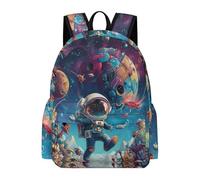 TPISLI Boys Spaceman School Backpack Girls Rucksack Future City 7-11 Years Book Bag for Junior School, Durable 15.6 Inch Laptop Bag for Daily Study and Weekend Use