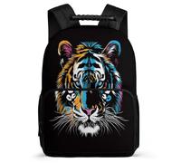 TPISLI Boys Tiger Backpack 7-11 Year Olds Animal Tiger Rucksack for Kids and Teens Primary Classes, Soft Felt Details Sturdy Handle Daily Essentials