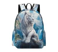 TPISLI Boys Tiger Design Back pack Girls Animal Tiger Back pack Primary School Years 3-6 16.5 Inch School Bag, Lightweight Durable for Outdoor Travel Holiday Gift