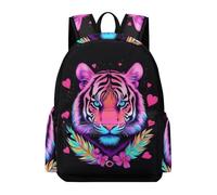 TPISLI Boys Tiger Design School Backpack Girls Rucksack Animal Ages 7-11 Book Bag for Junior School, Durable 14 Inch Laptop Bag for Outdoor Trips and Classes