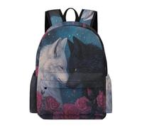 TPISLI Boys Wolf Illustration Backpack Children's School Bookbag Travel Bag Animal Wolve Design Rucksack Large Capacity Travel Rucksack Student School Bookbag for Kids Boys Girls