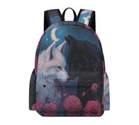 TPISLI Boys Wolf Print Bag for Boys Girls 8-12 Middle Animal Wolve Motif School Backpack With Side Pocket for Teenage Primary School