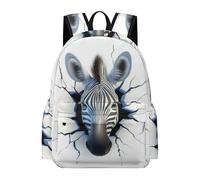 TPISLI Boys Zebra Design School Backpack Girls Rucksack Animal 3D School Years 4-8 Book Bag for Class Lessons, Durable Daypack for Daily Lessons and Weekend Travel