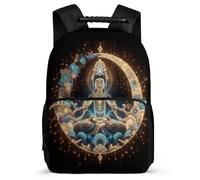TPISLI Buddha Design Daypack for Kids and Teens Junior School Buddhism Bookbag Primary Age 6-11 Children, Side Pockets Soft Felt Details Travel Daily Use