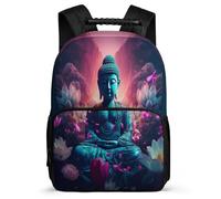 TPISLI Buddha Lotus School Backpack for Girls Boys Age 5-10 Buddhism Backpack for Boys School Years 1-4, Sturdy Handle Adjustable Straps Travel Daily Use