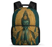 TPISLI Buddha Motif School Backpack for Kids Year 3-6 Buddhism Backpack School Years 2-5 Kids and Teens, Adjustable Straps Sturdy Handle Short Trips