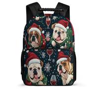 TPISLI Bulldog Dog Backpack for Girls Boys School Years 1-4 Cute Puppy Print Backpack School Years 2-5 Girls Boys, Adjustable Straps Sturdy Handle Travel Daily Use