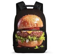 TPISLI Burger Print Rucksack Girls Durable Backpack for Kids Primary School Rucksack Casual Daypack Outdoor Boy Bookbag Food Pattern School Bags