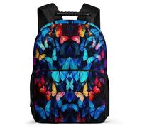 TPISLI Butterflies School Backpack for Kids Year 3-6 Butterfly Design Backpack School Years 2-5 Kids and Teens, Adjustable Straps Sturdy Handle Short Trips