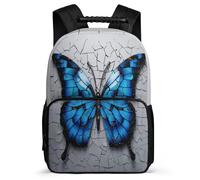 TPISLI Butterfly 3D Print School Backpack for Students Primary Age 6-11 Butterfly Rucksack for Students Primary Classes, Sturdy Handle Adjustable Straps Outdoor Day Trips