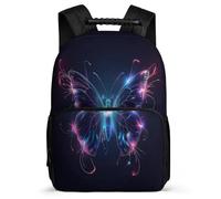 TPISLI Butterfly Backpack for Girls Boys Ages 6-10 Butterfly Pattern School Bag for Boys Girls School Years 1-4, Adjustable Straps Side Pockets Travel Daily Use
