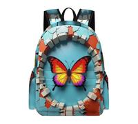 TPISLI Butterfly Print Rucksack Children Age 9 3D School Bag Girls Ages 9-13 Durable Cool 14 Inch Laptop Rucksack Junior School Daily Use Outdoor Gift Everyday Use