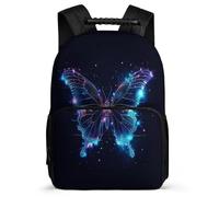 TPISLI Butterfly Rucksack for Students Primary School Butterfly 3D Print Rucksack School Years 2-5 Girls Boys, Soft Felt Details Lightweight Outdoor Day Trips