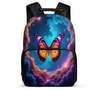 TPISLI Butterfly School Backpack Age 7-12 for Girls, Colourful 3D Print Daypack for Boys Girls, Lightweight Bag, Side Pockets, Padded Back, Travel Daily Use