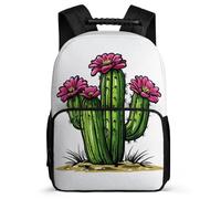 TPISLI Cactus Design Bookbag for Students Primary Classes Plants Print School Bag Primary Age 6-11 Kids and Teens, Adjustable Straps Sturdy Handle Travel Daily Use