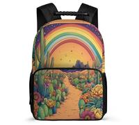 TPISLI Cactus Design School Backpack for Girls Boys Age 5-10 Plant Theme Backpack for Boys School Years 1-4, Sturdy Handle Adjustable Straps Travel Daily Use