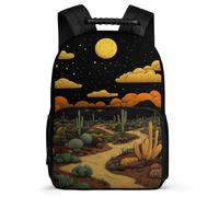 TPISLI Cactus Design School Backpack for Students Year 3-6 Beautiful Plants Print Rucksack for Kids and Teens Year 3-6, Soft Felt Details Durable Outdoor Day Trips