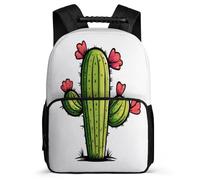 TPISLI Cactus Design School Backpack Primary School for Girls Boys Age 5-10 Plants Print Rucksack Kids and Teens, Side Pockets Padded Back Outdoor Day Trips