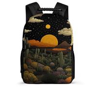 TPISLI Cactus Illustration Backpack for Boys Girls Years 1-4, Plants Cacti Design Rucksack for Boys Girls, Lightweight School Bag, Side Pockets, Padded Back, Travel Daily Use
