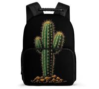 TPISLI Cactus Pattern School Backpack for Kids and Teens Year 3-6 Plants Cacti School Bag 8-12 Years Girls, Soft Felt Details 1680D Fabric Outdoor Day Trips