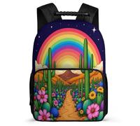 TPISLI Cactus Pattern School Bag Primary Classes for Students 7-11 Year Olds Plant Theme Bookbag Boys Girls, Side Pockets Sturdy Handle Back to School Gift