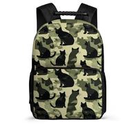 TPISLI Camouflage Kitten Bookbag for Kids and Teens Primary Classes Animal Cat Backpack Age 7-12 Kids and Teens, Adjustable Straps Sturdy Handle Birthday Gift