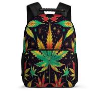 TPISLI Cannabis Leaves Backpack for Boys Girls Year 3-6, Plant Print Rucksack for Students, Lightweight School Bag, Side Pockets, Padded Back, Travel Daily Use