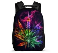 TPISLI Cannabis Leaves Bookbag for Students Primary Age 6-11 Plant Print Backpack for Kids School Years 1-4, Sturdy Handle Side Pockets Back to School Gift