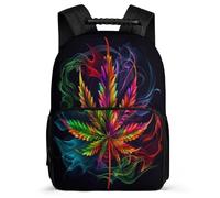 TPISLI Cannabis Leaves Daypack Primary Classes for Boys Girls School Years 2-5 Plant Print Daypack Boys Girls, Soft Felt Details 1680D Fabric Outdoor Day Trips