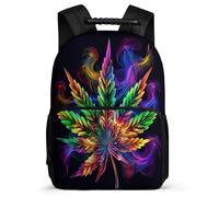 TPISLI Cannabis Leaves School Backpack for Students 8-12 Years Plant Print Daypack for Children Primary Classes, Durable Adjustable Straps Daily Essentials