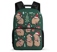 TPISLI Capybara Backpack for Boys Girls School Years 1-4 Christmas Theme School Bag Primary Age 6-11 Kids, Adjustable Straps Soft Felt Details Travel Daily Use