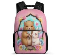 TPISLI Capybara Backpack for Kids and Teens Age 7-12 Animal Rabbit School Bag for Boys Girls Junior School, Sturdy Handle Soft Felt Details Outdoor Day Trips